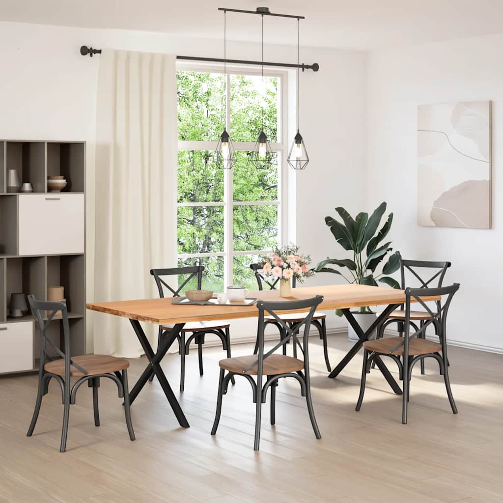 Πόδια Τραπεζαρίας σε Σχήμα Χ, 2 τεμ. Μαύρα 90x(72-73) εκ. Ατσάλι