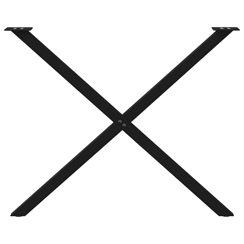 Πόδια Τραπεζαρίας σε Σχήμα Χ, 2 τεμ. Μαύρα 90x(72-73) εκ. Ατσάλι