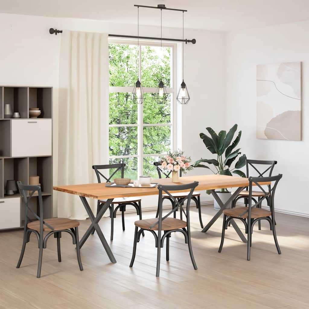 Πόδια Τραπεζαρίας σε Σχήμα Χ, 2 τεμ. Ανθρακί 90x(72-73) εκ. Ατσάλι