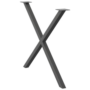 Πόδια Τραπεζαρίας σε Σχήμα Χ, 2 τεμ. Ανθρακί 90x(72-73) εκ. Ατσάλι