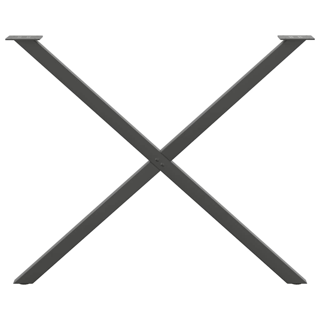 Πόδια Τραπεζαρίας σε Σχήμα Χ, 2 τεμ. Ανθρακί 90x(72-73) εκ. Ατσάλι