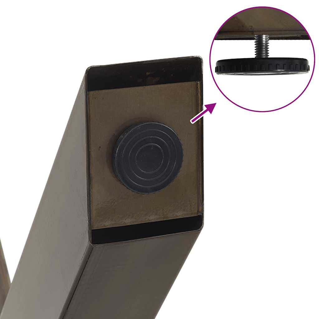 Πόδια Τραπεζιού Σαλονιού σε Σχήμα Χ, 2 τεμ. από Φυσικό Ατσάλι 40x(30-31) εκ. Ατσάλι