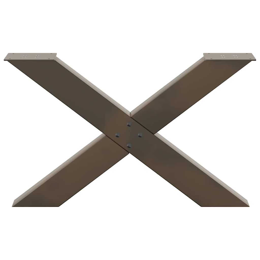 Πόδια Τραπεζιού Σαλονιού σε Σχήμα Χ, 2 τεμ. από Φυσικό Ατσάλι 70x(42-43) εκ. Ατσάλι