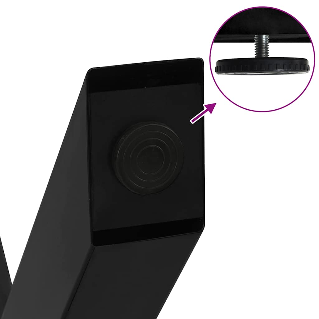 Πόδια Τραπεζαρίας σε Σχήμα Χ, 2 τεμ. Μαύρο, Ατσάλι 50x(72-73) εκ.