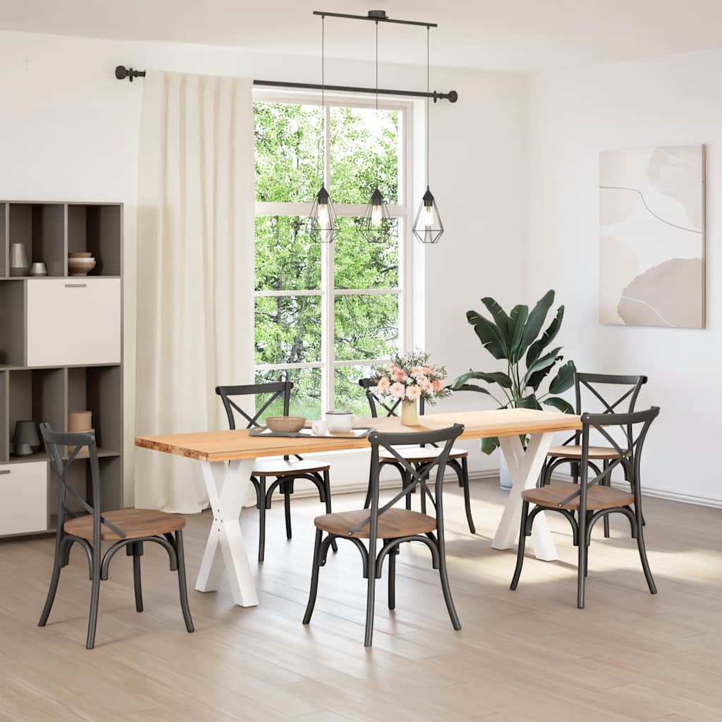 Πόδια Τραπεζαρίας σε Σχήμα Χ, 2 τεμ. Λευκά 50x(72-73) εκ. Ατσάλι