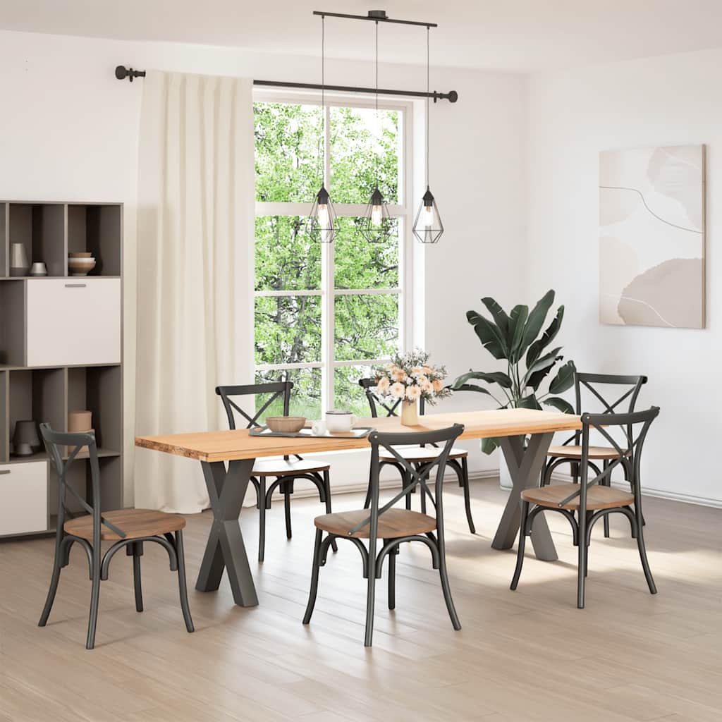 Πόδια Τραπεζαρίας σε Σχήμα Χ, 2 τεμ. Ανθρακί 60x(72-73) εκ. Ατσάλι