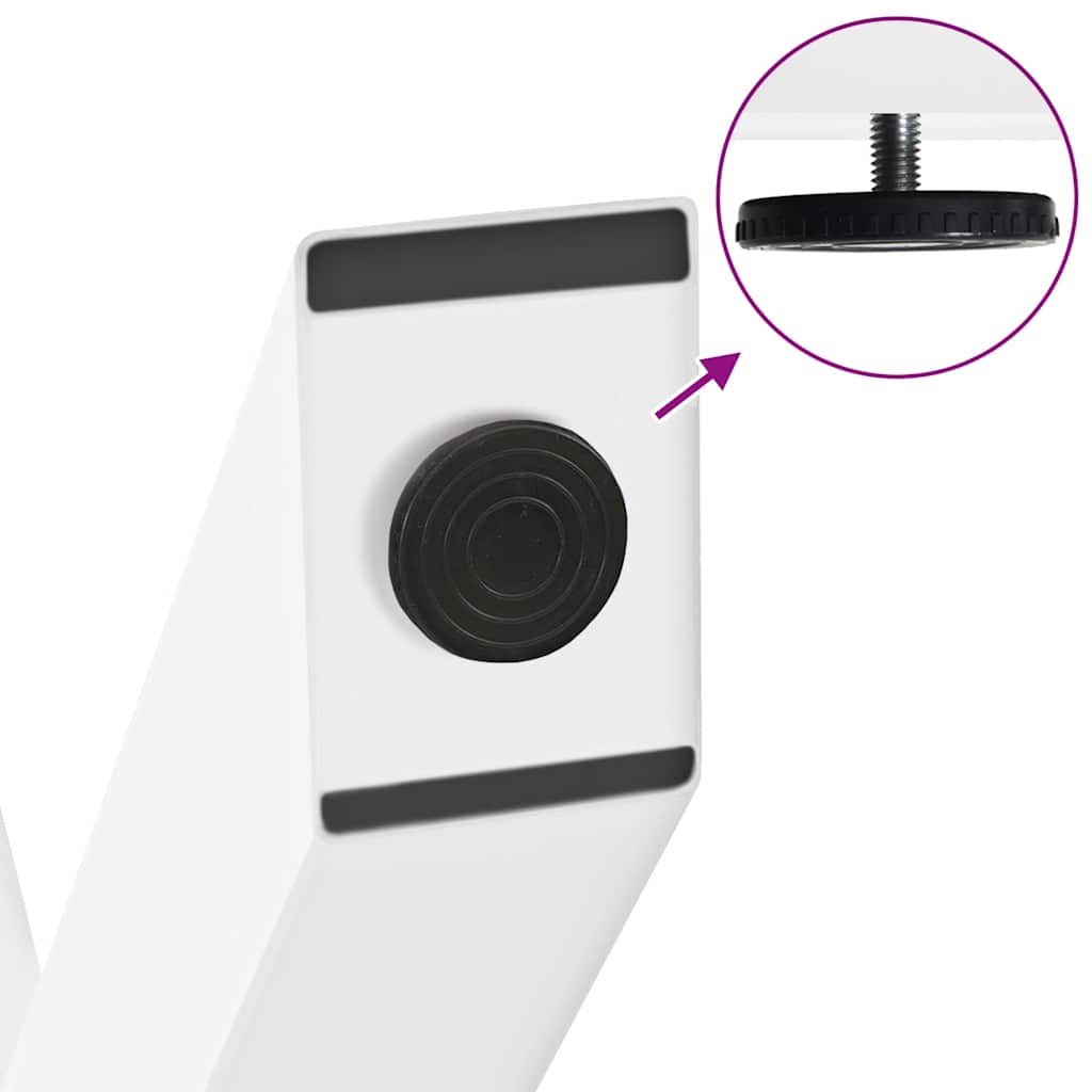 Πόδια Τραπεζαρίας σε Σχήμα Χ, 2 τεμ. Λευκά 80x(72-73) εκ. Ατσάλι