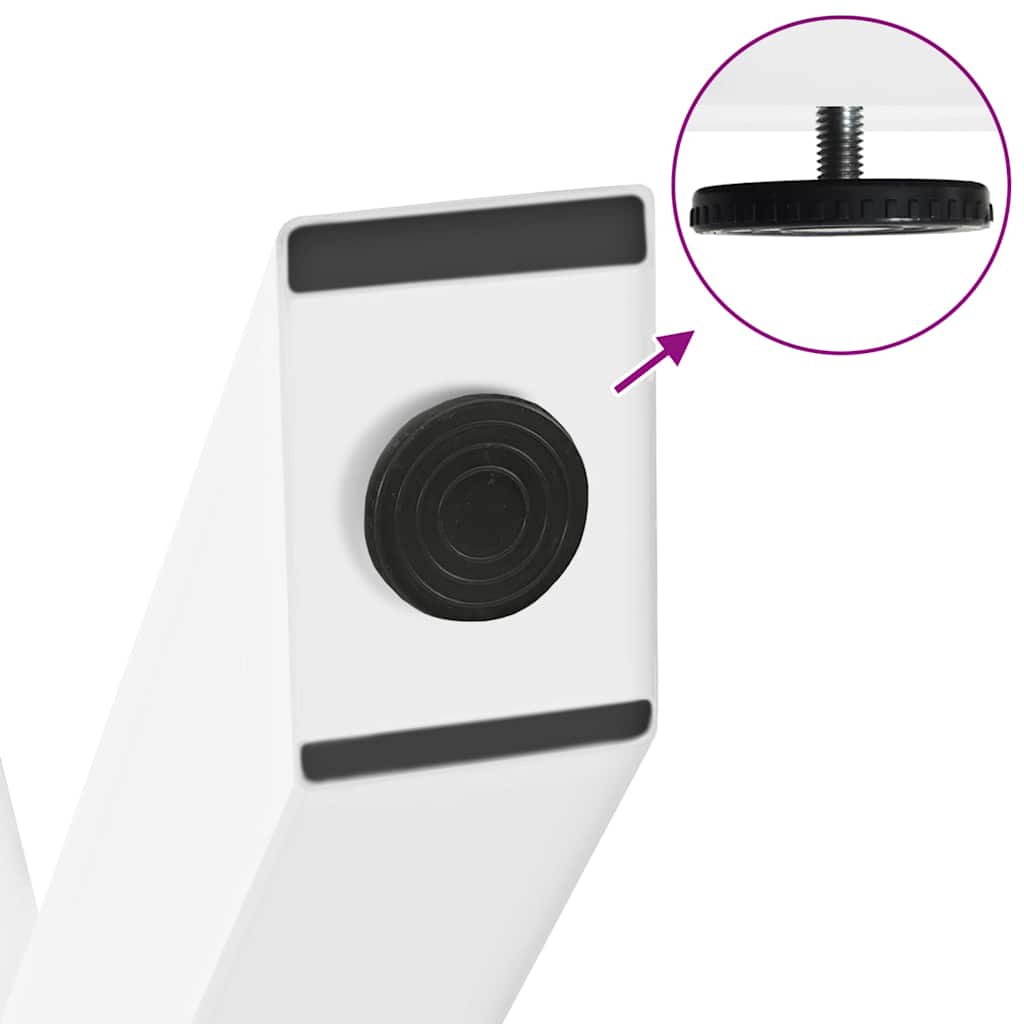 Πόδια Τραπεζαρίας σε Σχήμα Χ, 2 τεμ. Λευκά 90x(72-73) εκ. Ατσάλι