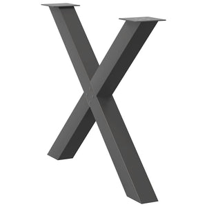 Πόδια Τραπεζαρίας σε Σχήμα Χ, 2 τεμ. Ανθρακί 90x(72-73) εκ. Ατσάλι