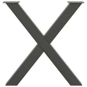 Πόδια Τραπεζαρίας σε Σχήμα Χ 3 τεμ. Ανθρακί 70x(72-73) εκ. Ατσάλι