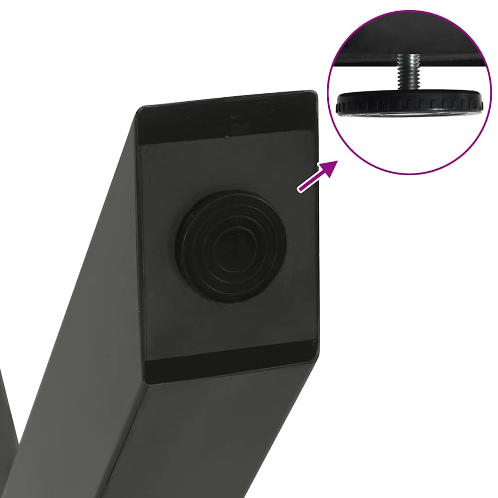 Πόδια Τραπεζαρίας σε Σχήμα Χ 3 τεμ. Ανθρακί 70x(72-73) εκ. Ατσάλι