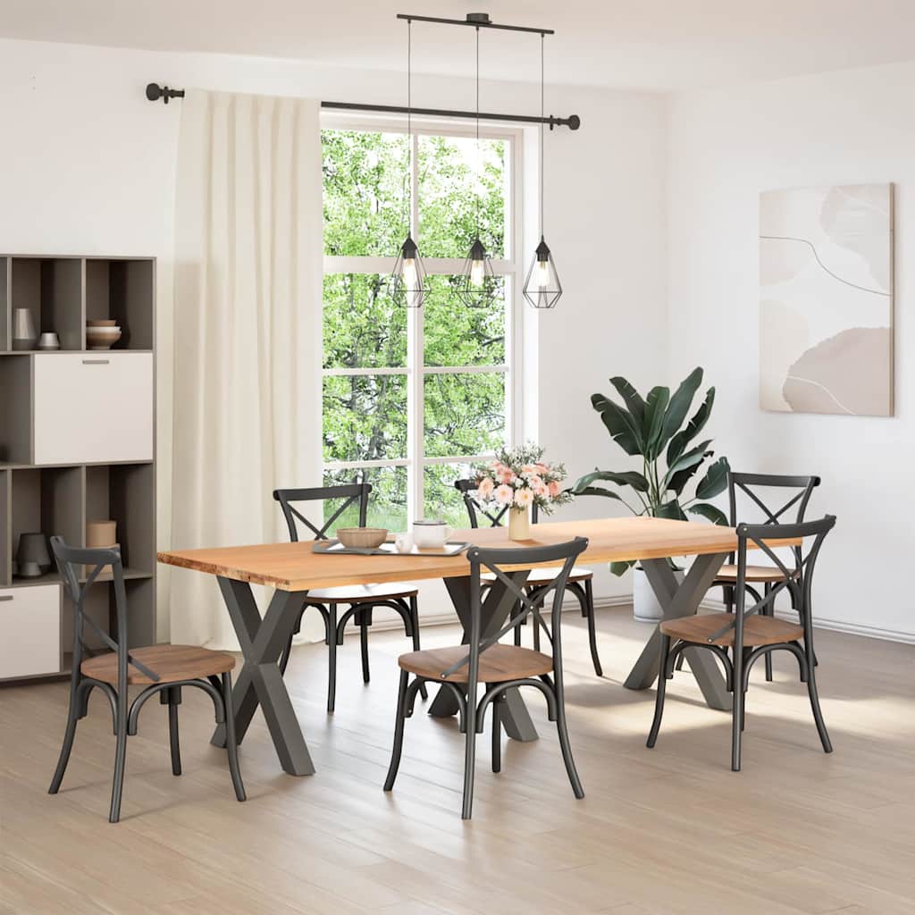 Πόδια Τραπεζαρίας σε Σχήμα Χ 3 τεμ. Ανθρακί 80x(72-73) εκ. Ατσάλι