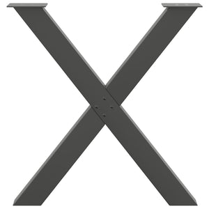 Πόδια Τραπεζαρίας σε Σχήμα Χ 3 τεμ. Ανθρακί 80x(72-73) εκ. Ατσάλι