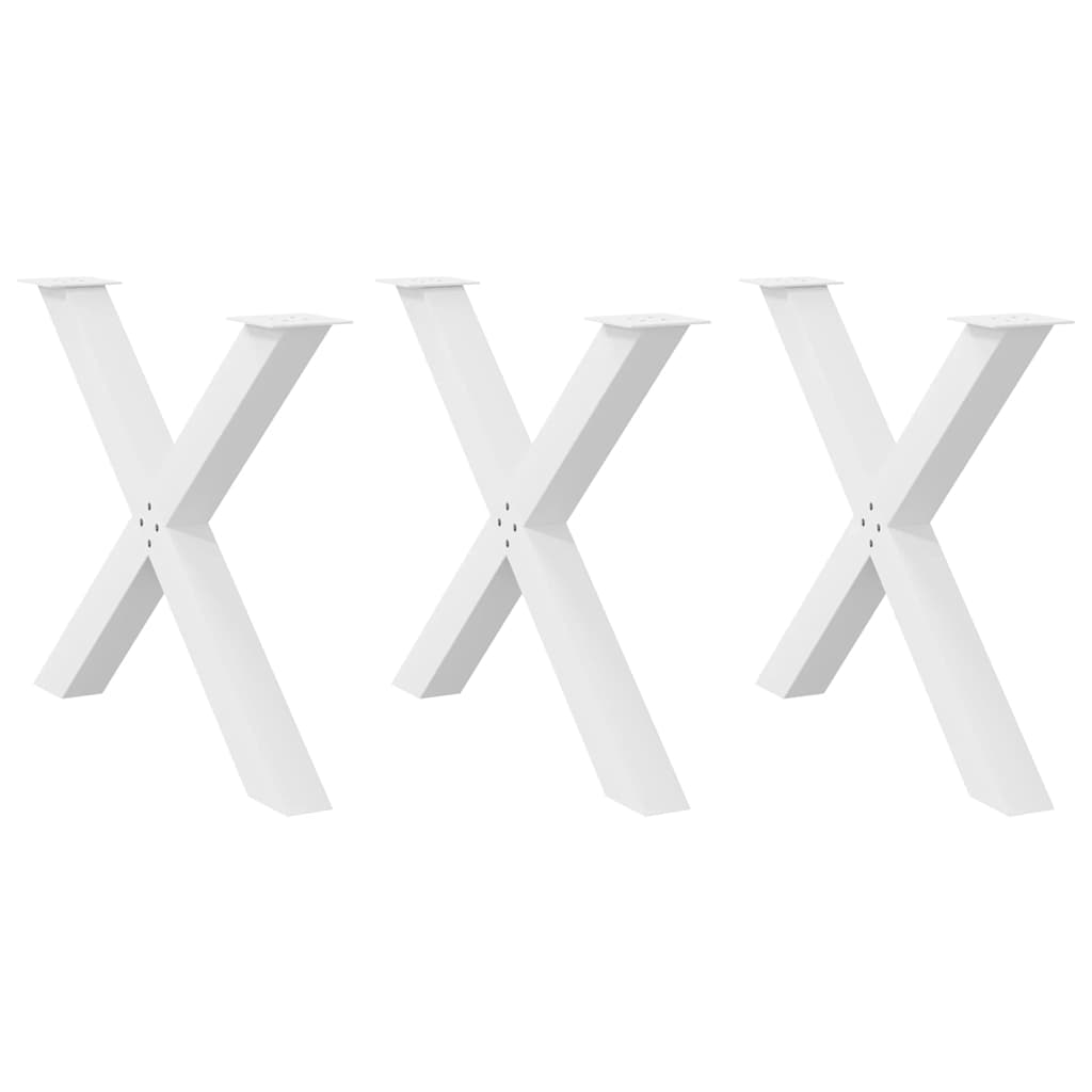 Πόδια Τραπεζαρίας σε Σχήμα Χ 3 τεμ. Λευκά 90x(72-73) εκ. Ατσάλι