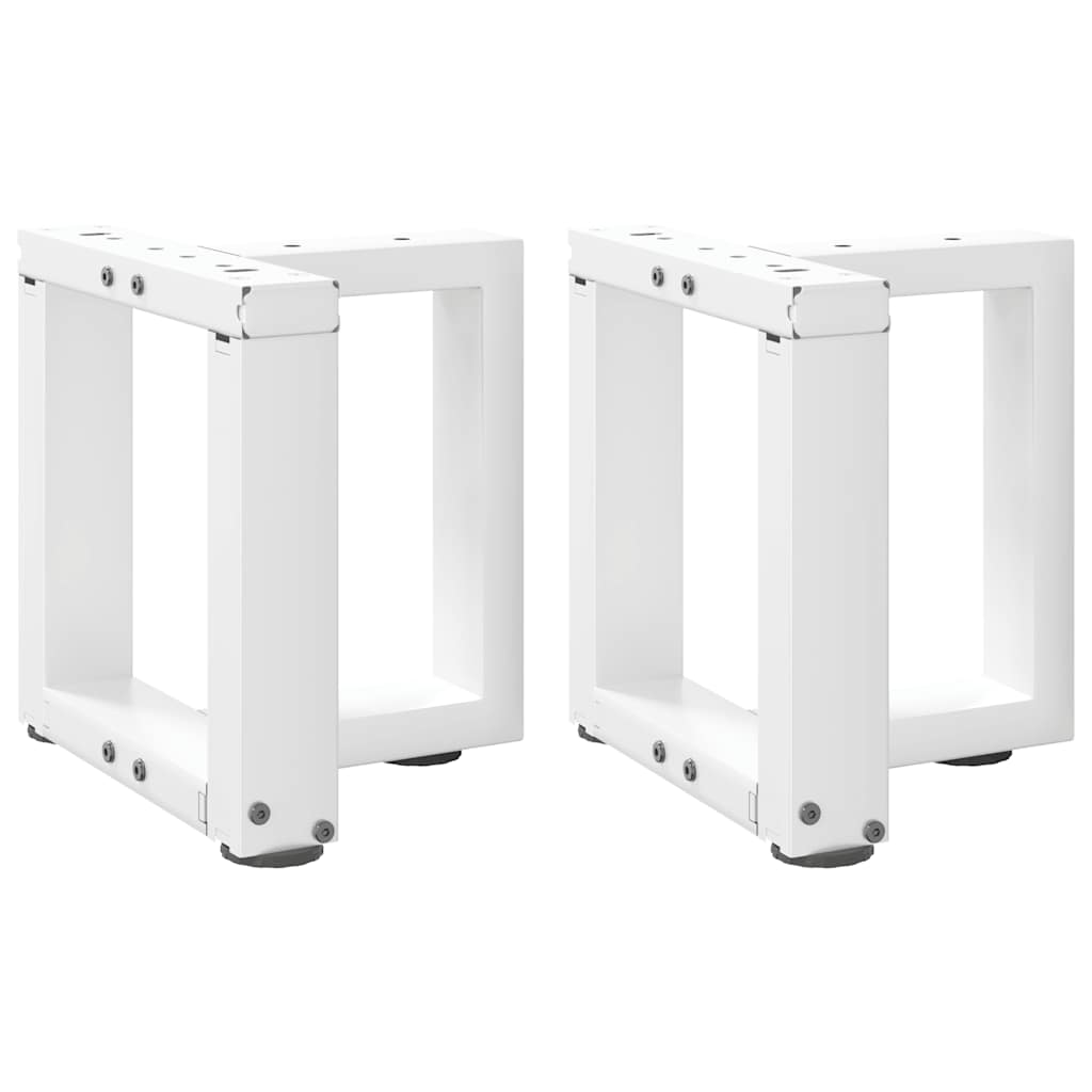 Πόδια Τραπεζιού Σαλονιού σε Σχήμα Τ, 2 τεμ. Λευκά 30x25x(30-31) εκ. Ατσάλι