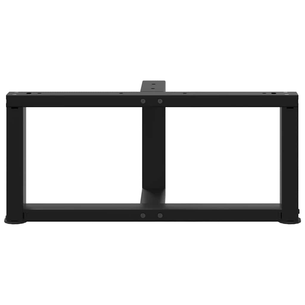 Πόδια Τραπεζιού Σαλονιού σε Σχήμα Τ, 2 τεμ. Μαύρο, Ατσάλι 60x25x(30-31) εκ.