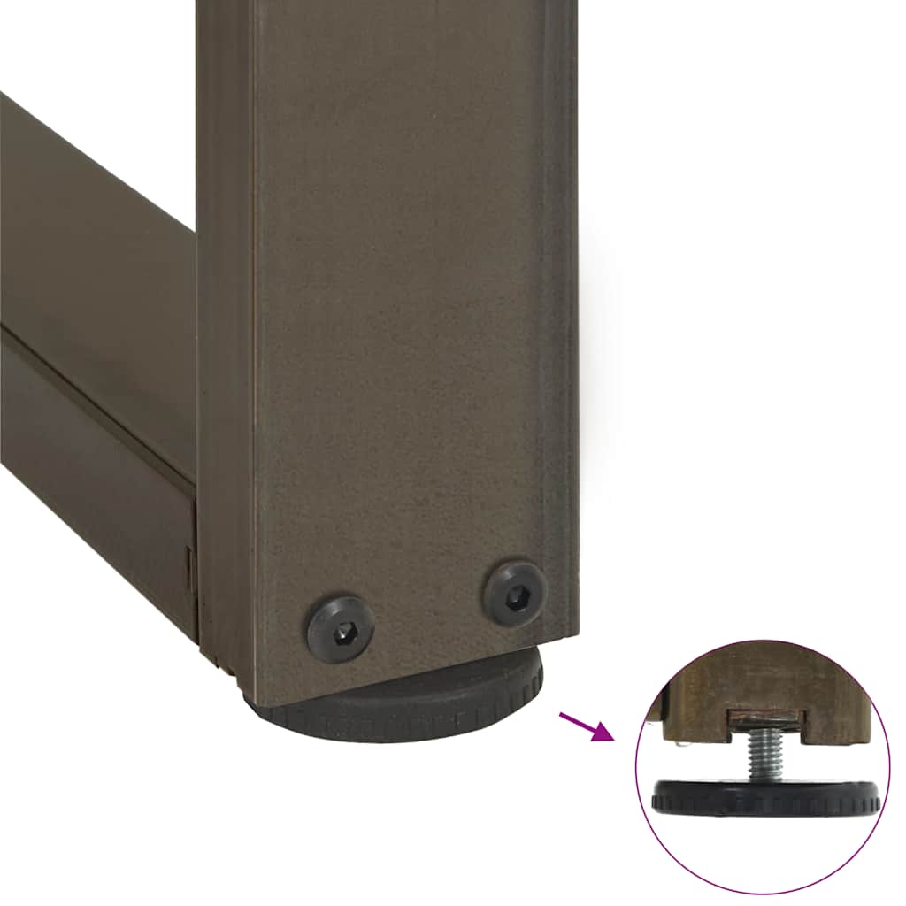 Πόδια Τραπεζιού Σαλονιού σε Σχήμα Τ, 2 τεμ. Μαύρο 60x25x(42-43) εκ. Ατσάλι