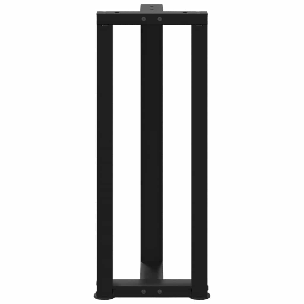 Πόδια Κονσόλας σε Σχήμα Τ, 2 τεμ. Μαύρο 25x28x(72-73) εκ. Ατσάλι