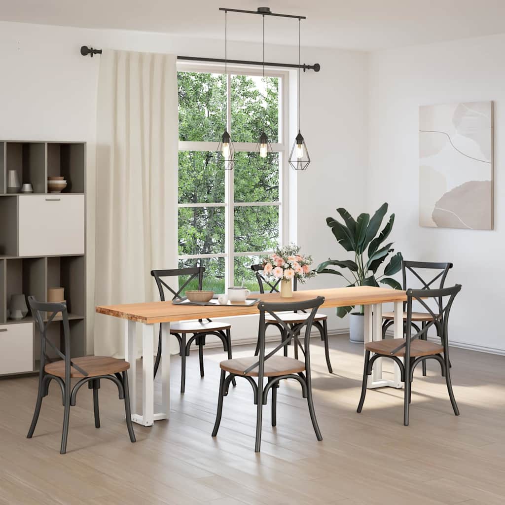 Πόδια Κονσόλας σε Σχήμα Τ, 2 τεμ. Λευκά 25x28x(72-73) εκ. Ατσάλι