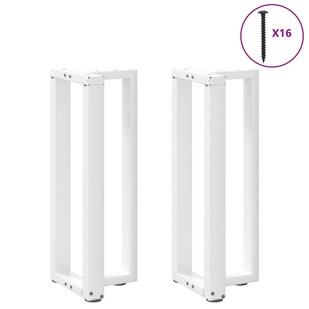 Πόδια Κονσόλας σε Σχήμα Τ, 2 τεμ. Λευκά 25x28x(72-73) εκ. Ατσάλι