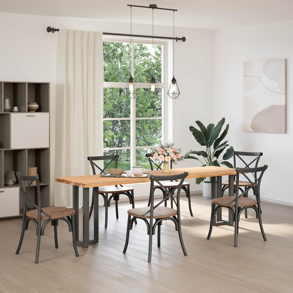 Πόδια Κονσόλας σε Σχήμα Τ, 2 τεμ. Ανθρακί 25x28x(72-73) εκ. Ατσάλι