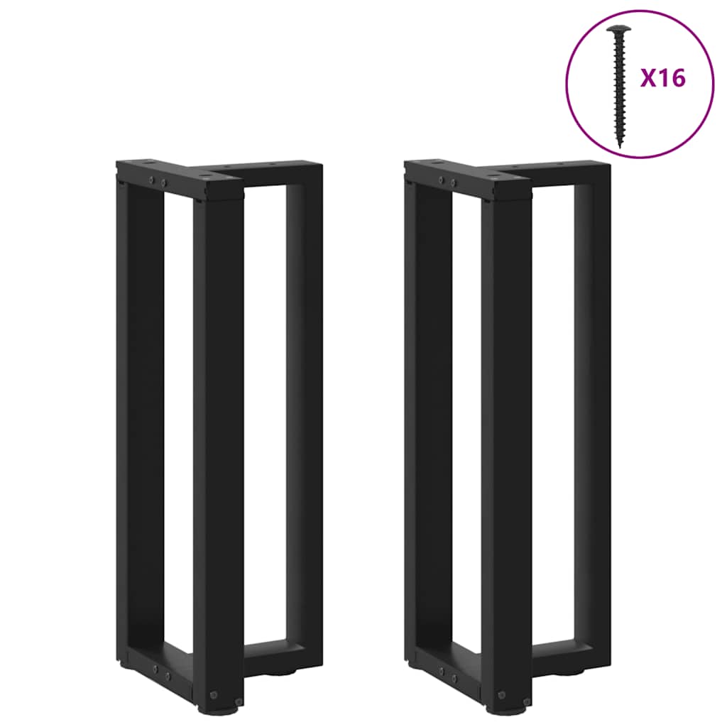 Πόδια Κονσόλας σε Σχήμα Τ, 2 τεμ. Μαύρο 38x25x(72-73) εκ. Ατσάλι