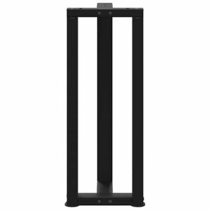 Πόδια Κονσόλας σε Σχήμα Τ, 2 τεμ. Μαύρο 38x25x(72-73) εκ. Ατσάλι