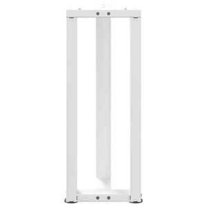 Πόδια Κονσόλας σε Σχήμα Τ, 2 τεμ. Λευκά 38x25x(72-73) εκ. Ατσάλι
