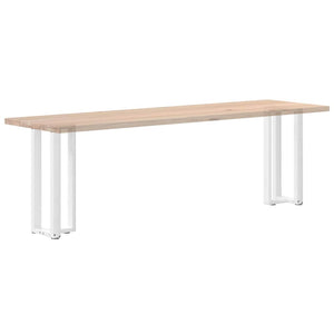 Πόδια Κονσόλας σε Σχήμα Τ, 2 τεμ. Λευκά 38x25x(72-73) εκ. Ατσάλι
