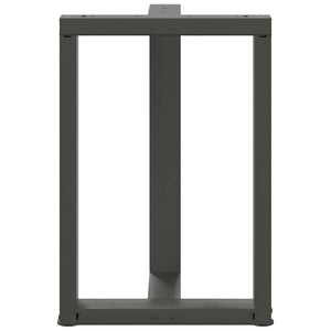 Πόδια Τραπεζαρίας σε Σχήμα Τ, 2 τεμ. Ανθρακί 50x35x(72-73) εκ. Ατσάλι