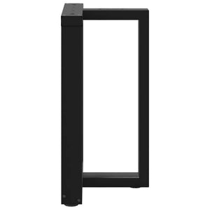 Πόδια Τραπεζαρίας σε Σχήμα Τ, 2 τεμ. Μαύρο 60x35x(72-73) εκ. Ατσάλι