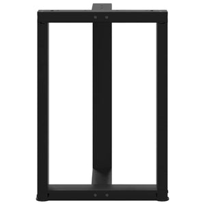 Πόδια Τραπεζαρίας σε Σχήμα Τ, 2 τεμ. Μαύρο 60x35x(72-73) εκ. Ατσάλι
