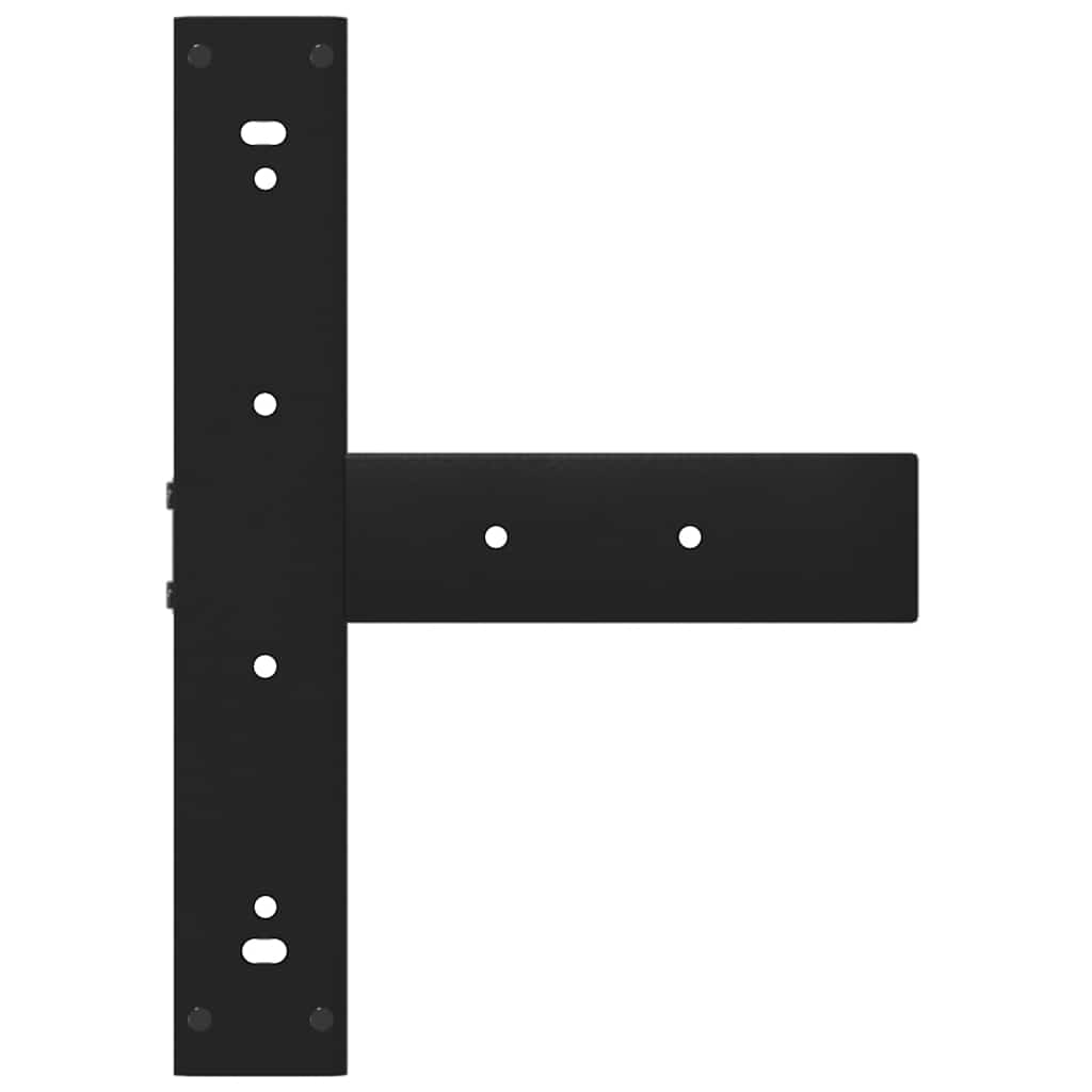 Πόδια Τραπεζαρίας σε Σχήμα Τ, 2 τεμ. Μαύρο 60x35x(72-73) εκ. Ατσάλι