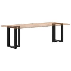 Πόδια Τραπεζαρίας σε Σχήμα Τ, 2 τεμ. Μαύρο 60x35x(72-73) εκ. Ατσάλι