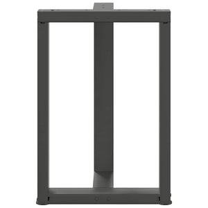 Πόδια Τραπεζαρίας σε Σχήμα Τ, 2 τεμ. Ανθρακί 60x35x(72-73) εκ. Ατσάλι