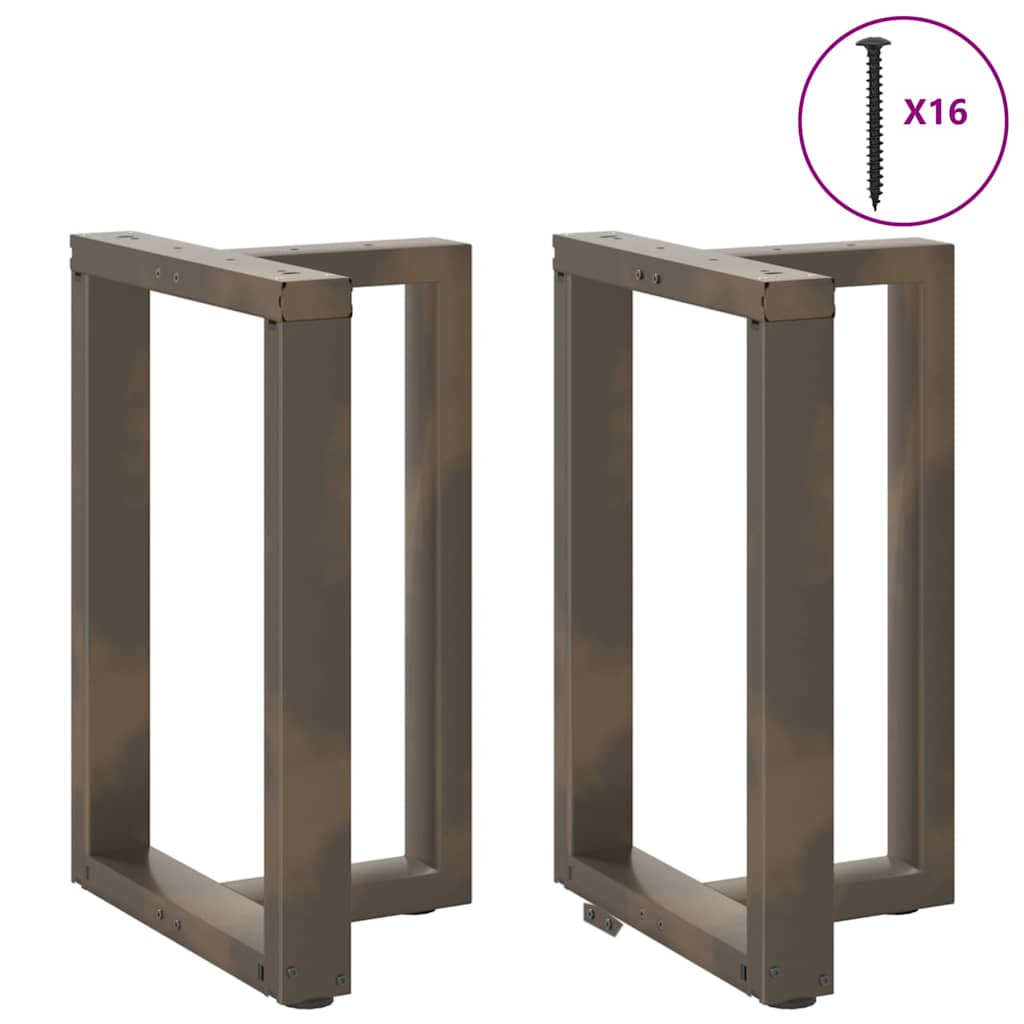 Πόδια Τραπεζαρίας σε Σχήμα Τ, 2 τεμ. Μαύρο 60x35x(72-73) εκ. Ατσάλι - Pakobazaar