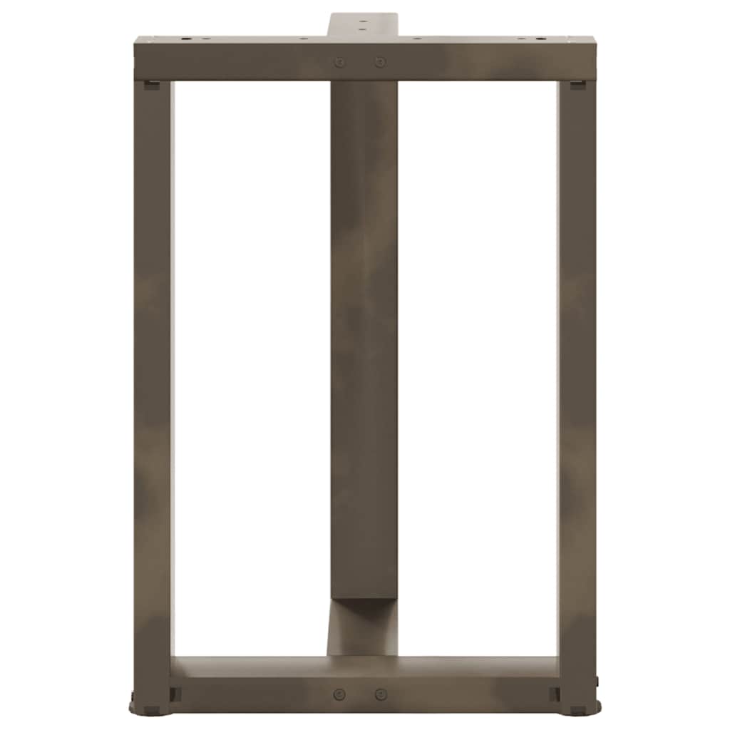 Πόδια Τραπεζαρίας σε Σχήμα Τ, 2 τεμ. Μαύρο 60x35x(72-73) εκ. Ατσάλι - Pakobazaar