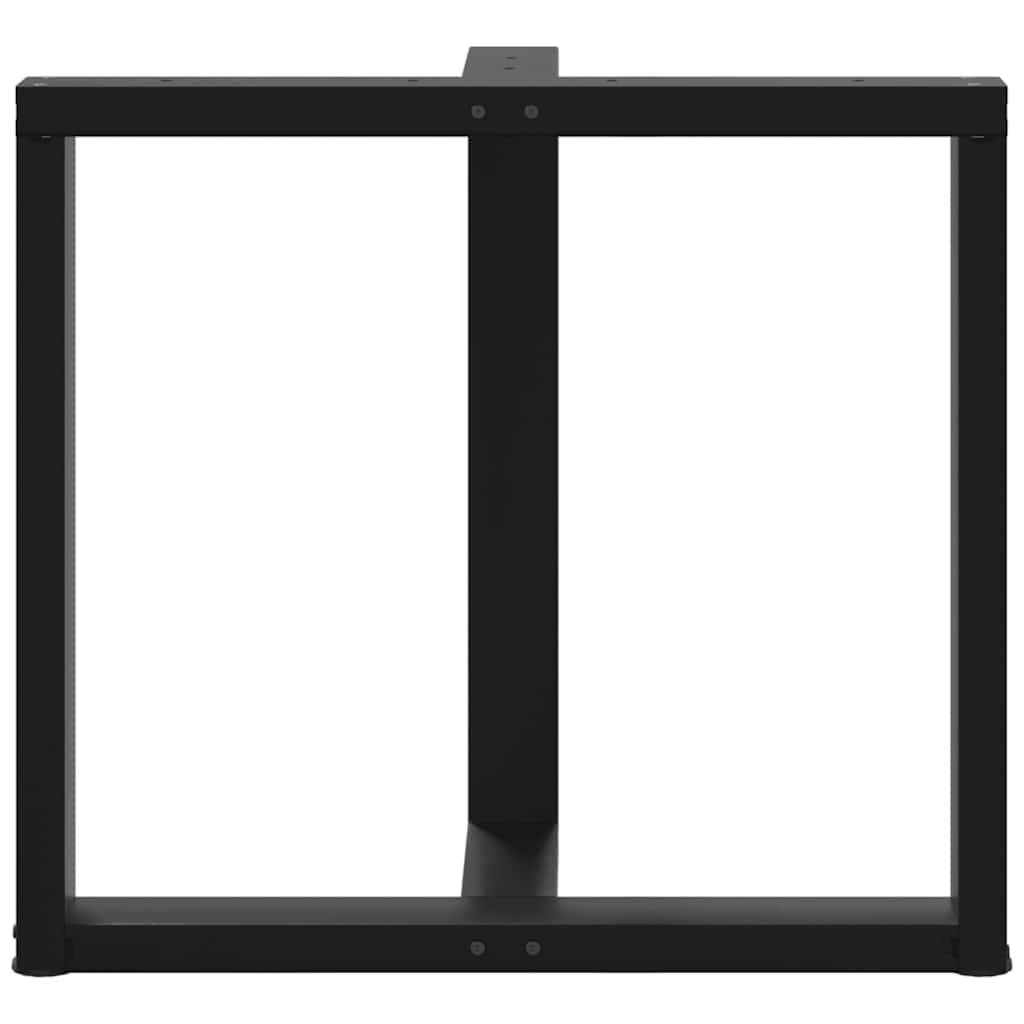 Πόδια Τραπεζαρίας σε Σχήμα Τ, 2 τεμ. Μαύρο 70x35x(72-73) εκ. Ατσάλι