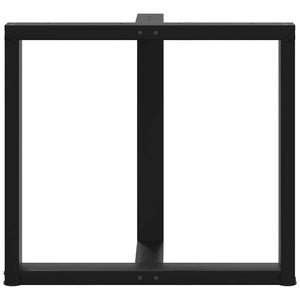 Πόδια Τραπεζαρίας σε Σχήμα Τ, 2 τεμ. Μαύρο 70x35x(72-73) εκ. Ατσάλι