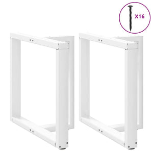 Πόδια Τραπεζαρίας σε Σχήμα Τ, 2 τεμ. Λευκά 70x35x(72-73) εκ. Ατσάλι - Pakobazaar