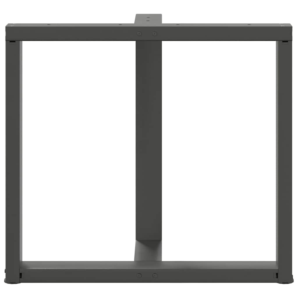 Πόδια Τραπεζαρίας σε Σχήμα Τ, 2 τεμ. Ανθρακί 70x35x(72-73) εκ. Ατσάλι