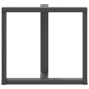 Πόδια Τραπεζαρίας σε Σχήμα Τ, 2 τεμ. Ανθρακί 70x35x(72-73) εκ. Ατσάλι