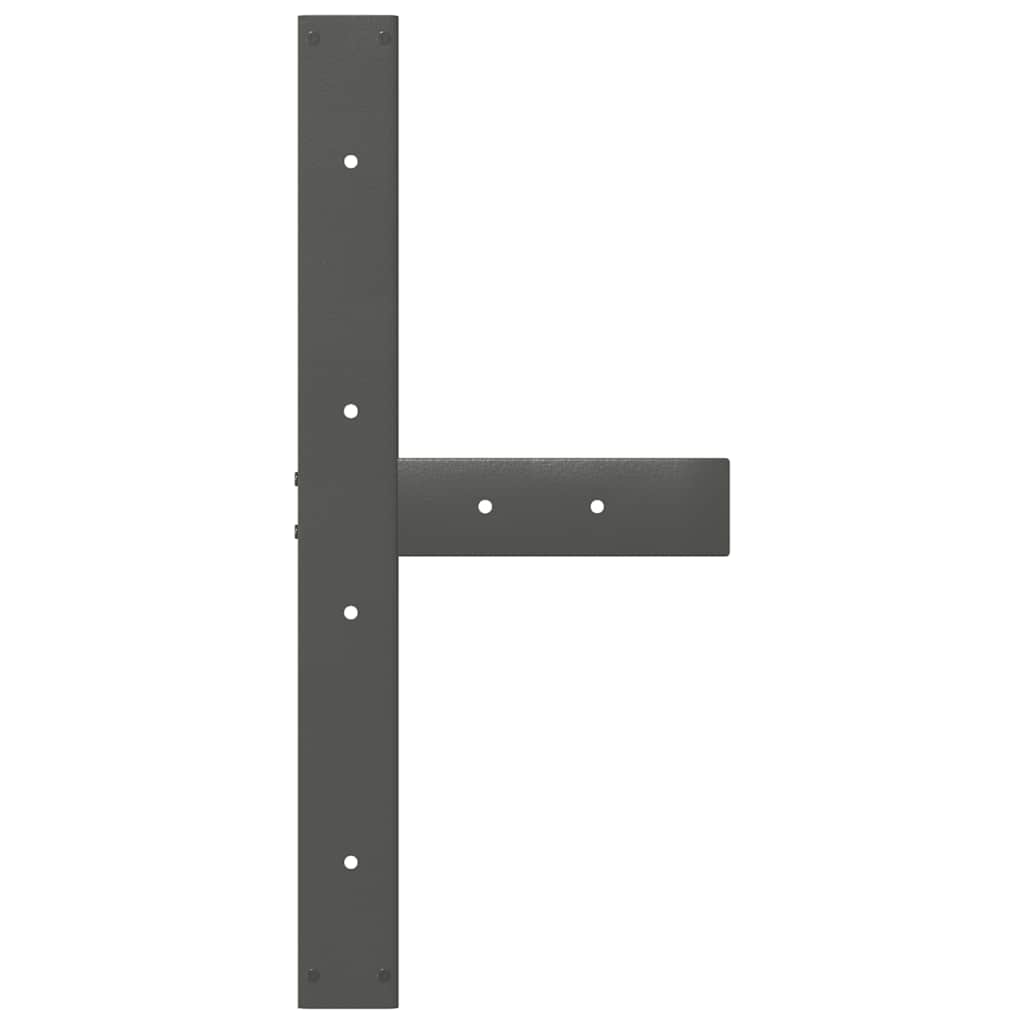 Πόδια Τραπεζαρίας σε Σχήμα Τ, 2 τεμ. Ανθρακί 70x35x(72-73) εκ. Ατσάλι