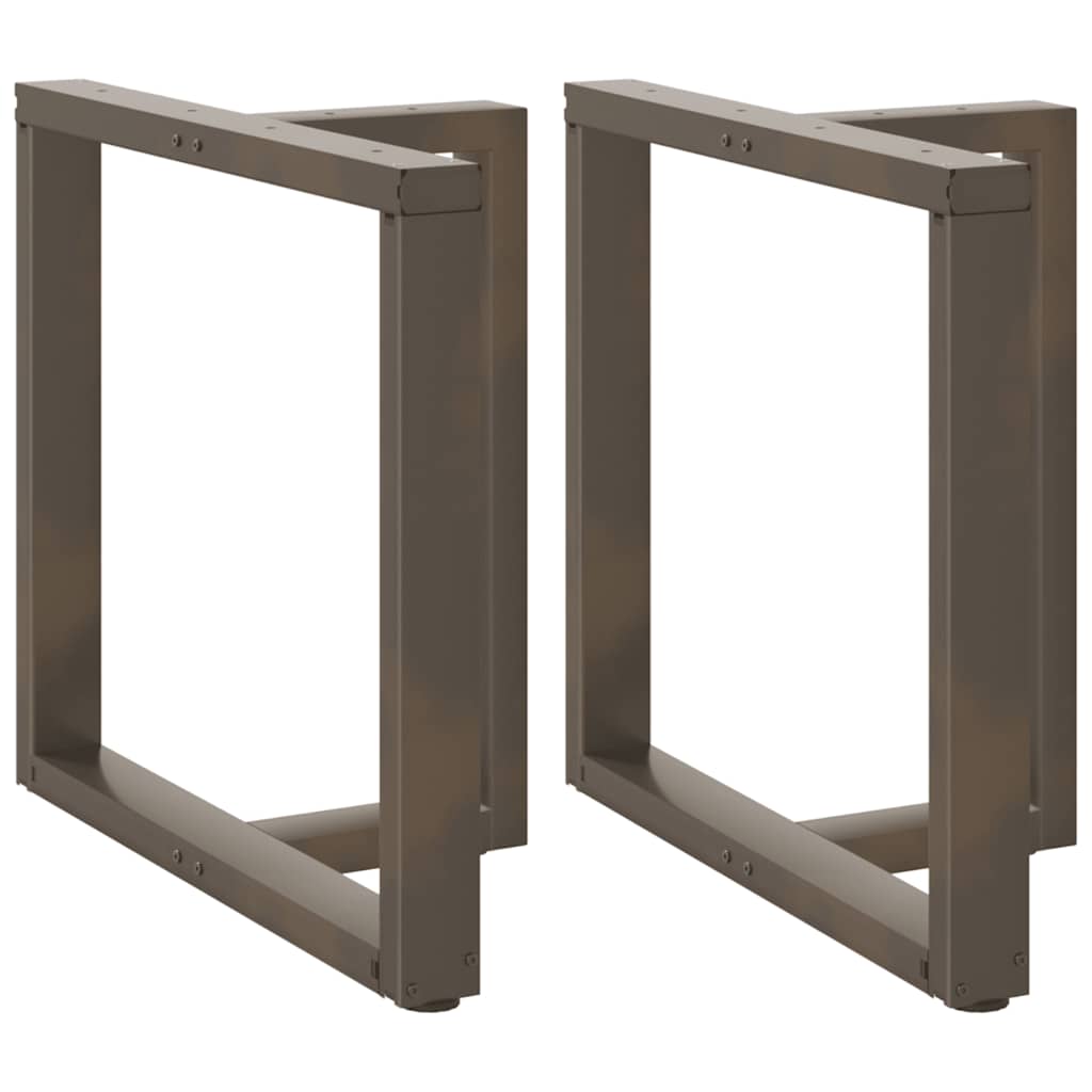 Πόδια Τραπεζαρίας σε Σχήμα Τ, 2 τεμ. Μαύρο 70x35x(72-73) εκ. Ατσάλι