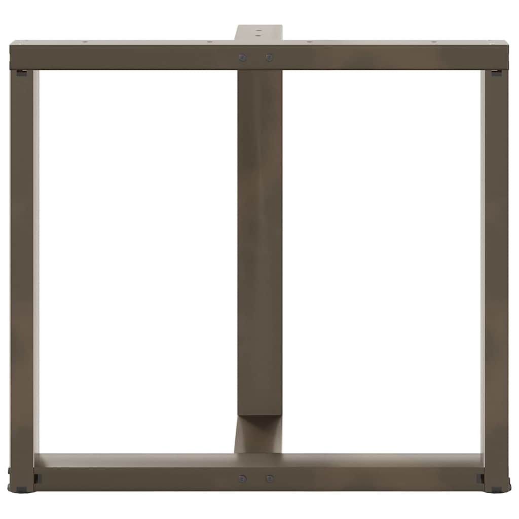 Πόδια Τραπεζαρίας σε Σχήμα Τ, 2 τεμ. Μαύρο 70x35x(72-73) εκ. Ατσάλι