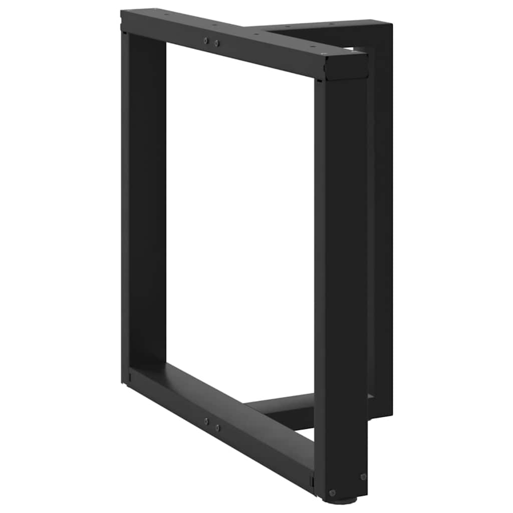 Πόδια Τραπεζαρίας σε Σχήμα Τ, 2 τεμ. Μαύρο 80x35x(72-73) εκ. Ατσάλι