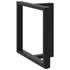 Πόδια Τραπεζαρίας σε Σχήμα Τ, 2 τεμ. Μαύρο 80x35x(72-73) εκ. Ατσάλι