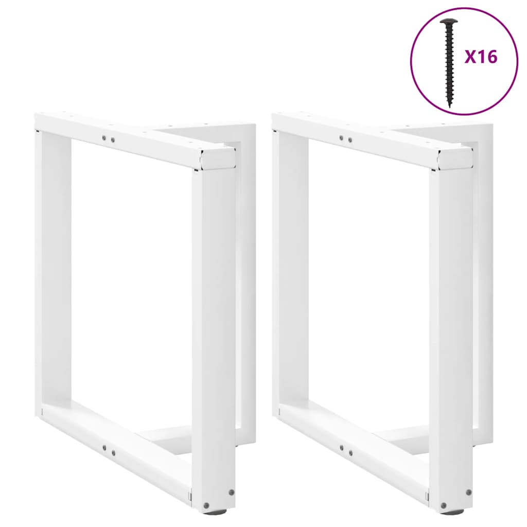 Πόδια Τραπεζαρίας σε Σχήμα Τ, 2 τεμ. Λευκά 80x35x(72-73) εκ. Ατσάλι - Pakobazaar