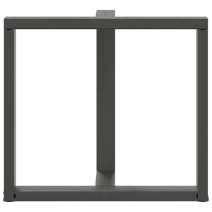 Πόδια Τραπεζαρίας σε Σχήμα Τ, 2 τεμ. Ανθρακί 80x35x(72-73) εκ. Ατσάλι
