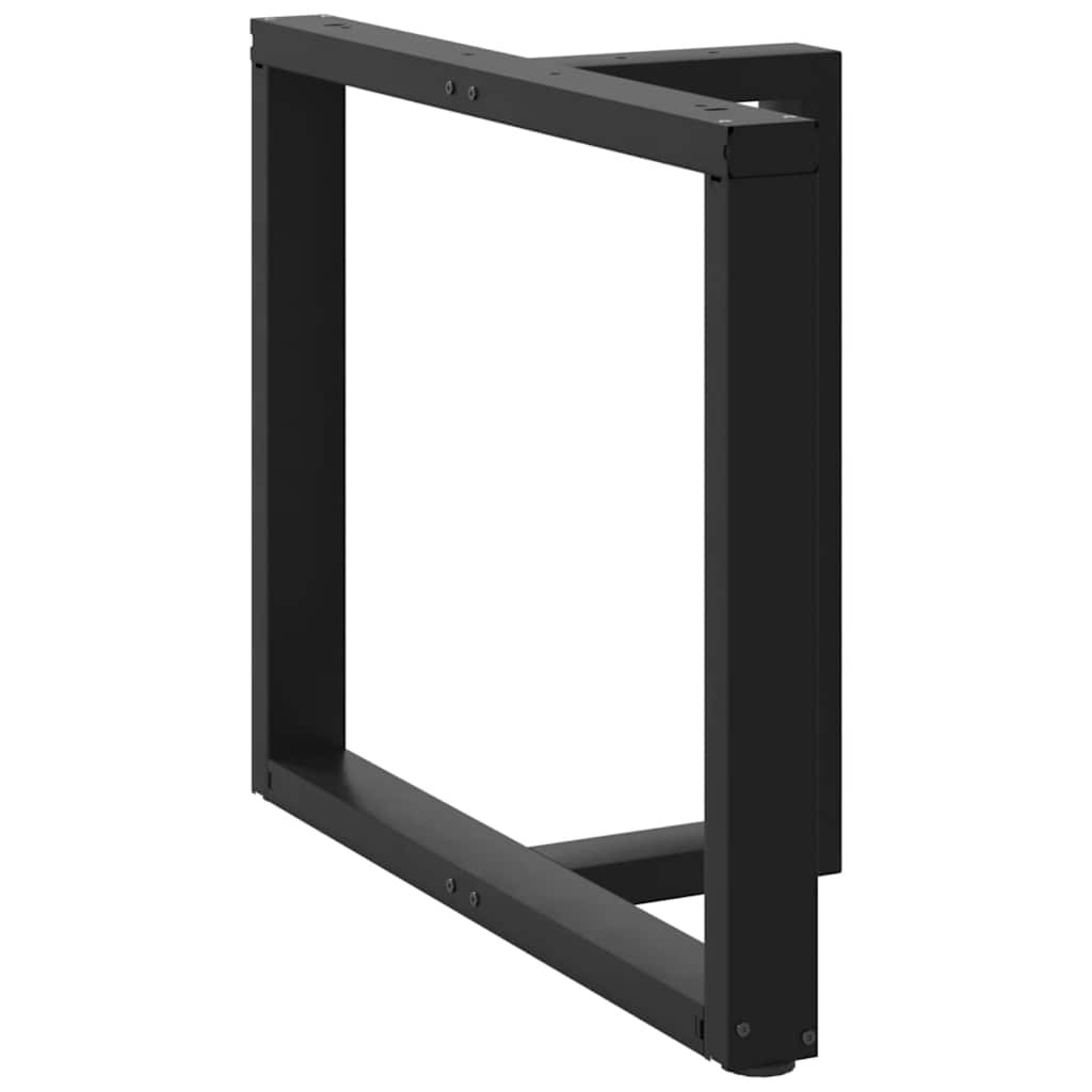 Πόδια Τραπεζαρίας σε Σχήμα Τ, 2 τεμ. Μαύρο 90x35x(72-73) εκ. Ατσάλι